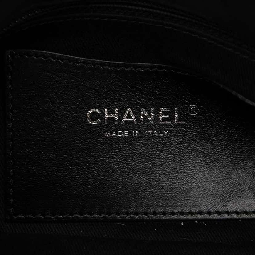 Chanel Medium Iridescent Calfskin Just Mademoiselle Bowling Bag Black Leather Good condition - Box View