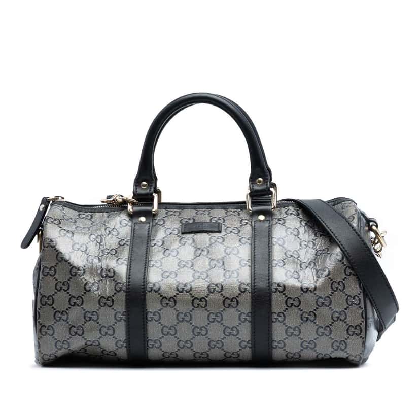 Gucci GG Crystal Joy Boston Bag Grey Canvas Good condition - Front View