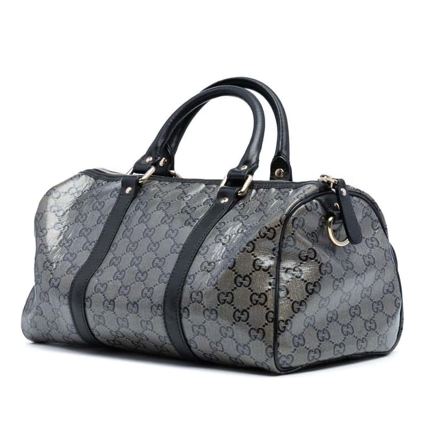 Gucci GG Crystal Joy Boston Bag Grey Canvas Good condition - Back View