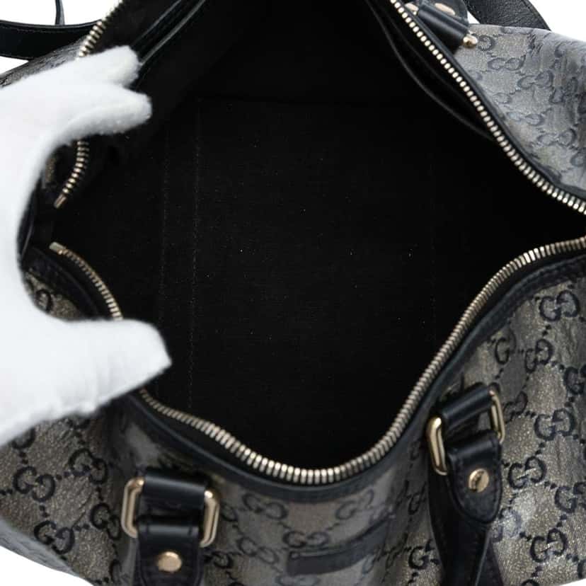 Gucci GG Crystal Joy Boston Bag Grey Canvas Good condition - Model View