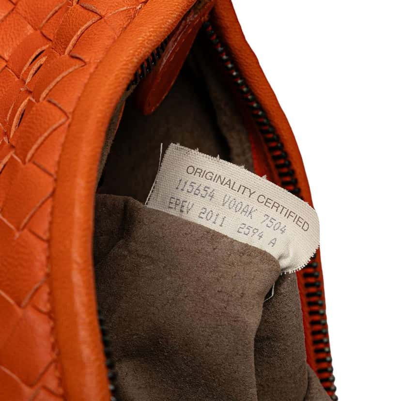 Bottega Veneta Medium Nappa Intrecciato Fuzzy Veneta Hobo Orange Leather Very good condition - Box View