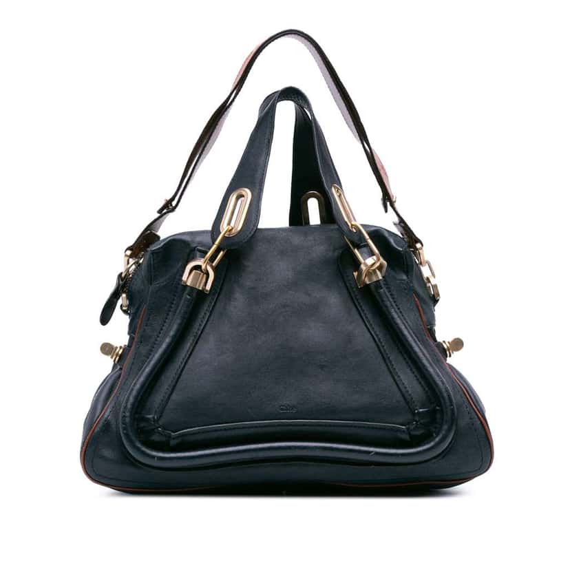 Chloé Medium Leather Paraty Satchel Blue Leather Good condition - Front View