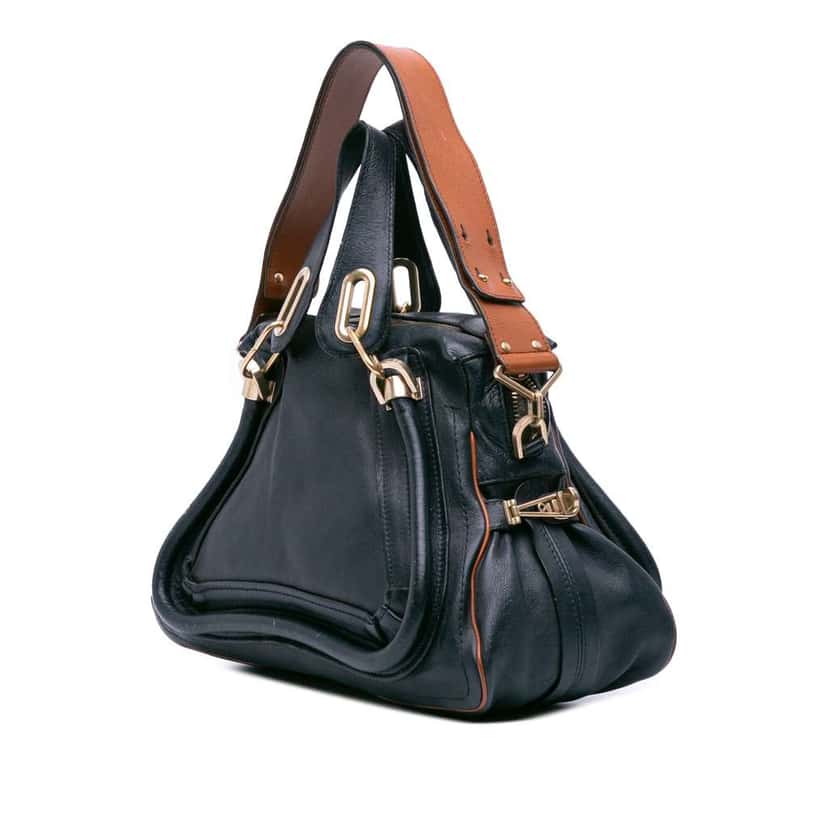 Chloé Medium Leather Paraty Satchel Blue Leather Good condition - Back View