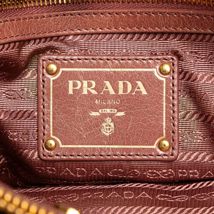 Prada Vitello Shine Satchel Pink Leather Good condition - Box View