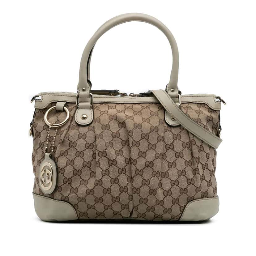 Gucci GG Canvas Sukey Satchel Brown Canvas Good condition - Front View