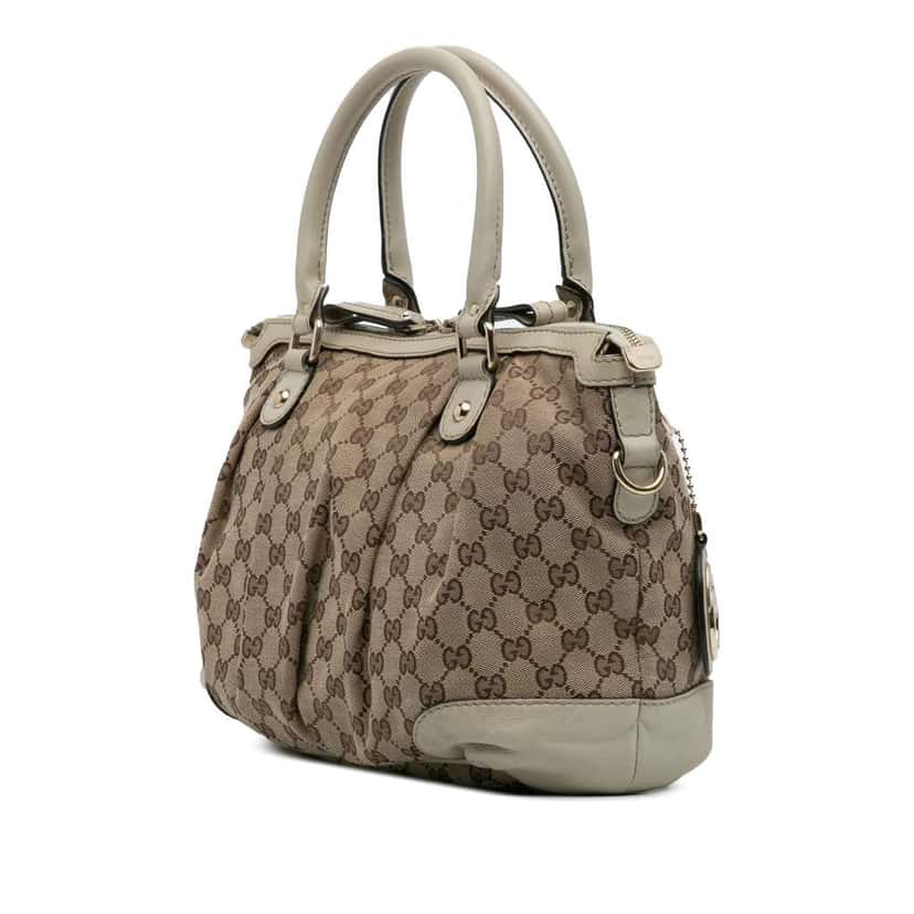Gucci GG Canvas Sukey Satchel Brown Canvas Good condition - Back View