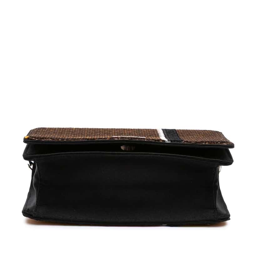 Prada Paillettes Baiadera Crossbody Gold Satin Good condition - Inside View