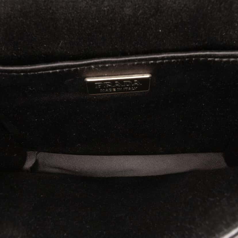 Prada Paillettes Baiadera Crossbody Gold Satin Good condition - Model View