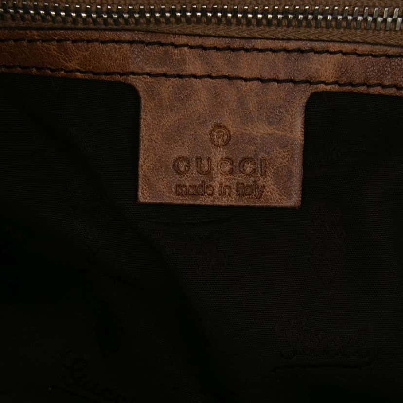 Gucci Medium GG Canvas Bamboo Bar Tote Brown Canvas Good condition - Box View