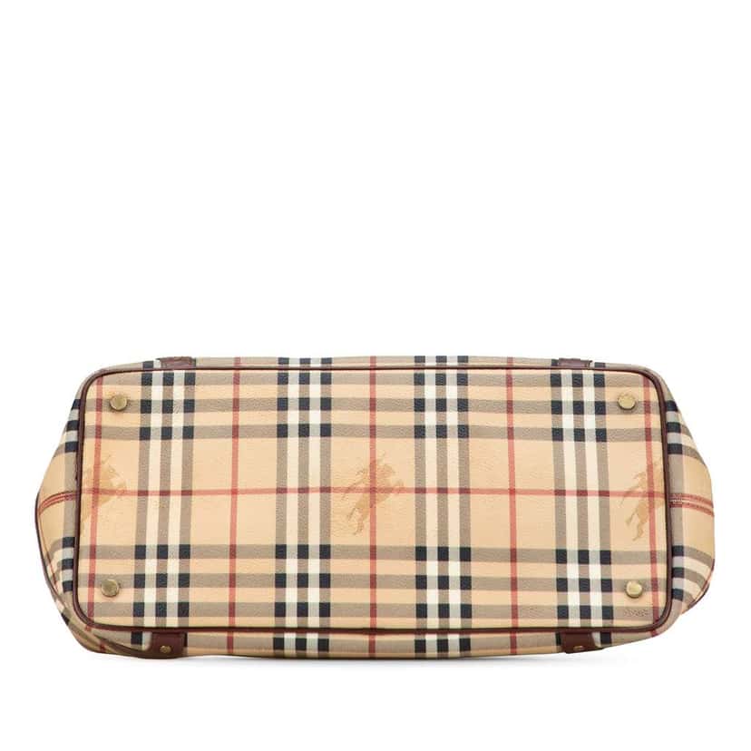 Burberry Haymarket Check Coated Canvas Tote Brown Canvas Good condition - Inside View