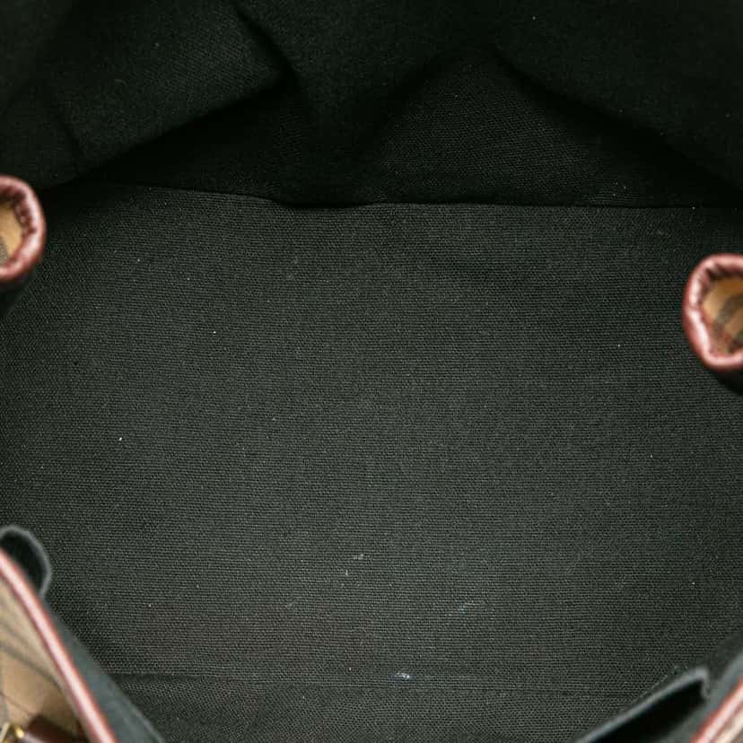 Burberry Haymarket Check Coated Canvas Tote Brown Canvas Good condition - Model View