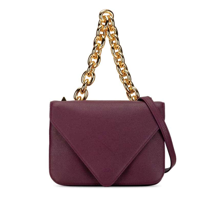 Bottega Veneta Mount Envelope Chain Bag Purple Leather Good condition - Front View