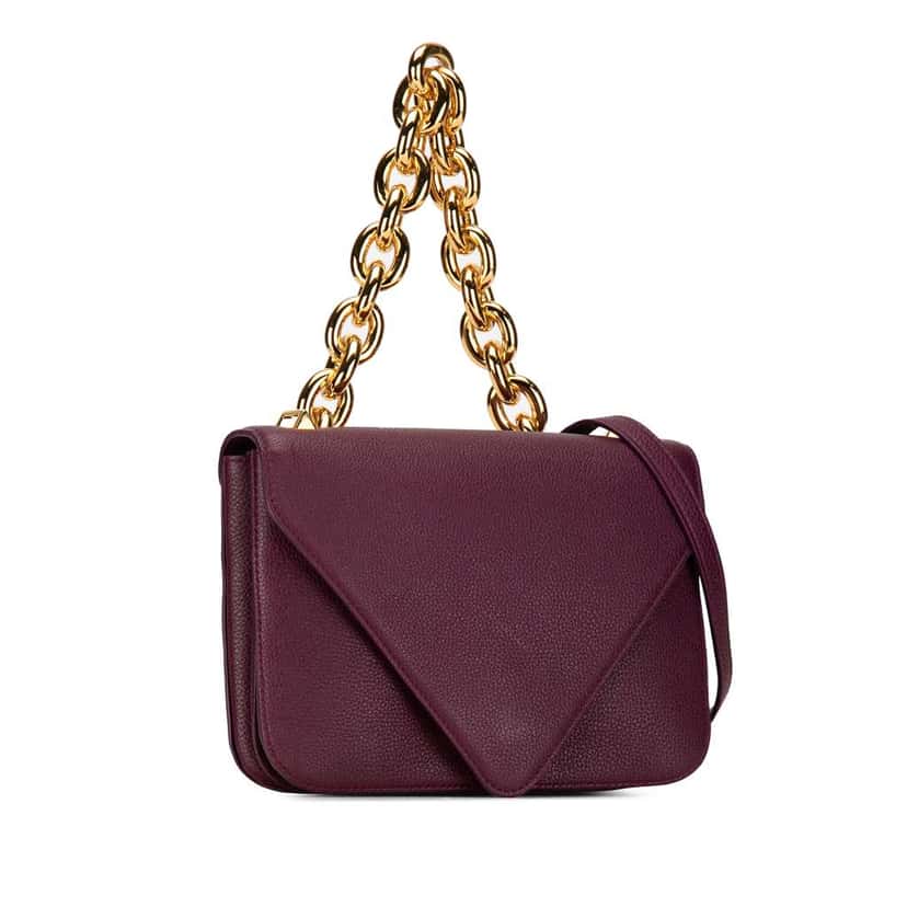 Bottega Veneta Mount Envelope Chain Bag Purple Leather Good condition - Back View