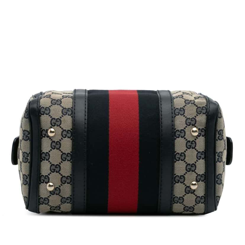 Gucci Small GG Canvas Web Joy Boston Bag Brown Canvas Fair condition - Inside View