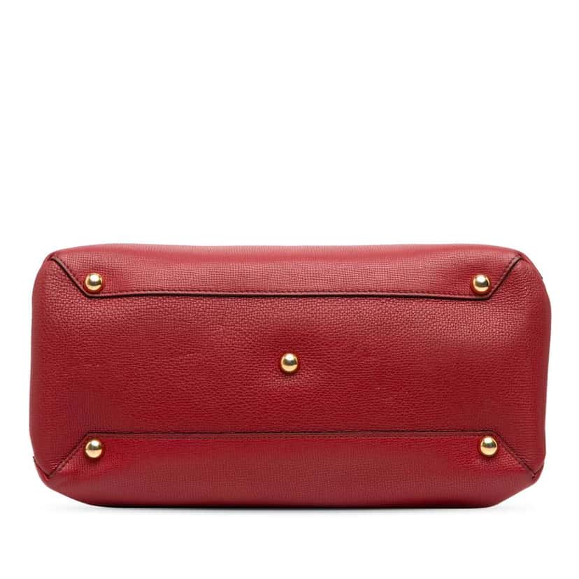 Burberry Medium Leather and House Check Banner Satchel Red Leather Good condition - Inside View