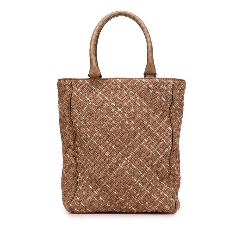 Bottega Veneta Calfskin Intrecciato Paglia Tote Brown Leather Very good condition - Front View