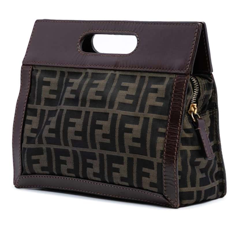 Fendi Mini Zucca Canvas Peekaboo Defender Brown Canvas Fair condition - Back View