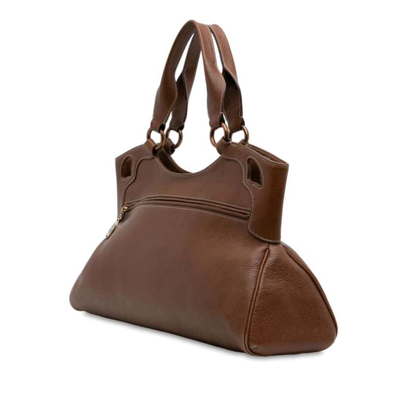 Cartier Medium Leather Marcello de Cartier Satchel Brown Leather Good condition - Back View