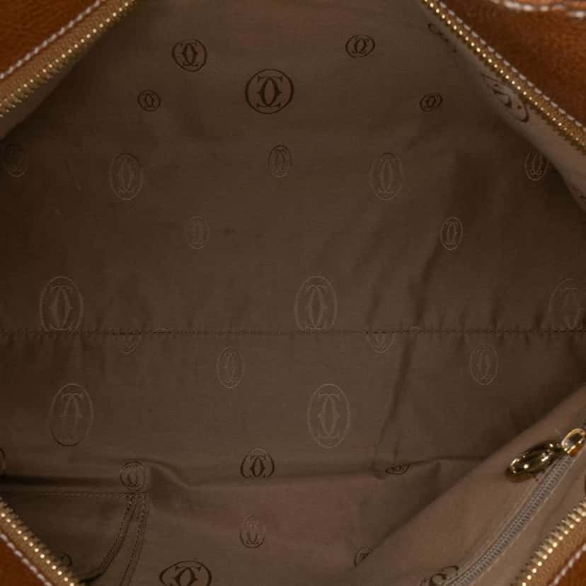 Cartier Medium Leather Marcello de Cartier Satchel Brown Leather Good condition - Model View
