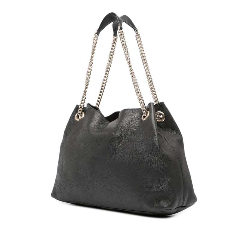 Gucci Medium Leather Soho Chain Tote Black Leather Good condition - Back View