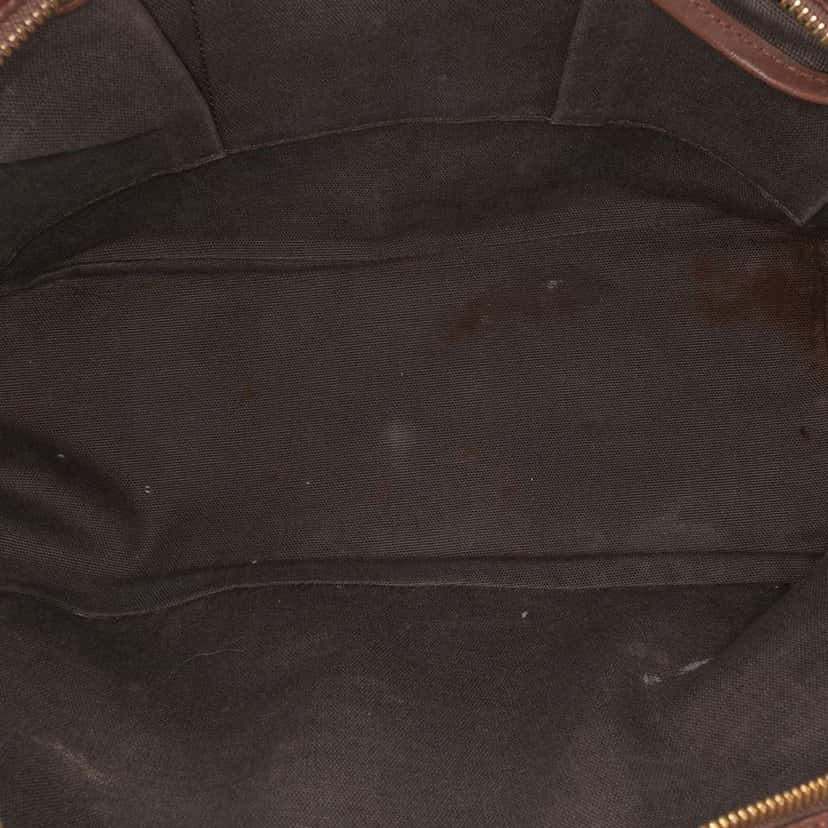 Burberry Smoked Check Coated Canvas Handbag Brown Canvas Good condition - Model View