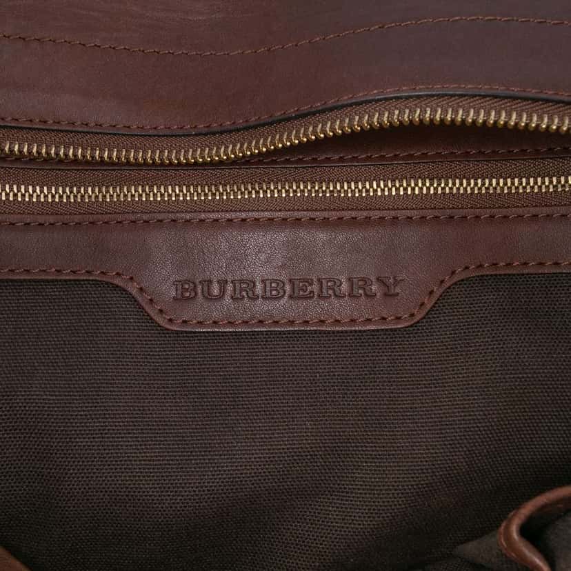 Burberry Smoked Check Coated Canvas Handbag Brown Canvas Good condition - Box View