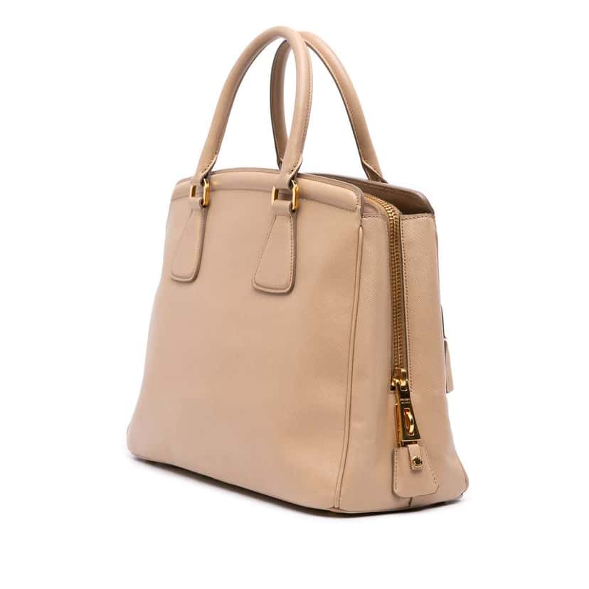 Prada Saffiano Lux Parabole Tote Brown Leather Good condition - Back View