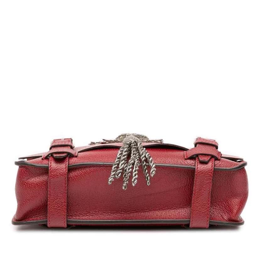 Gucci Leather Bamboo Convertible Top Handle Bag Red Leather Very good condition - Inside View