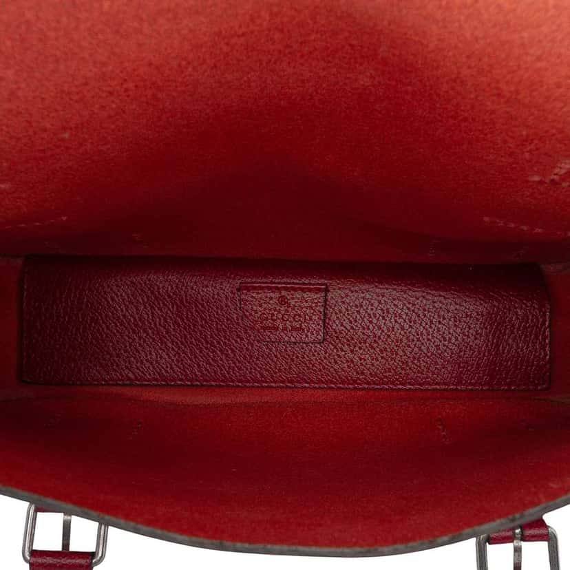 Gucci Leather Bamboo Convertible Top Handle Bag Red Leather Very good condition - Model View