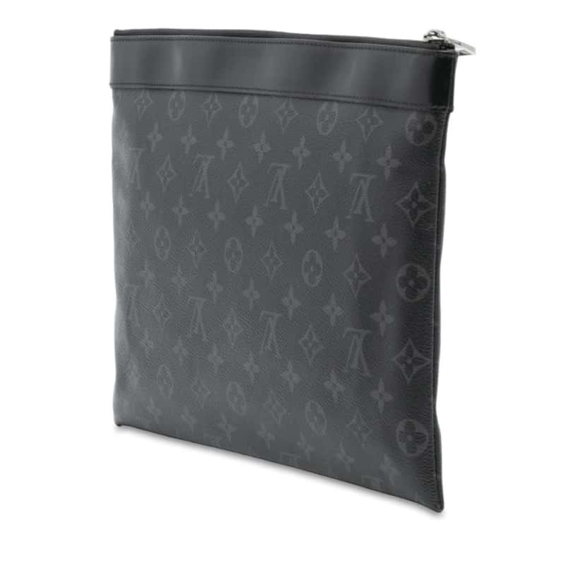 Louis Vuitton Monogram Eclipse Discovery Pochette GM Black Good condition - Back View