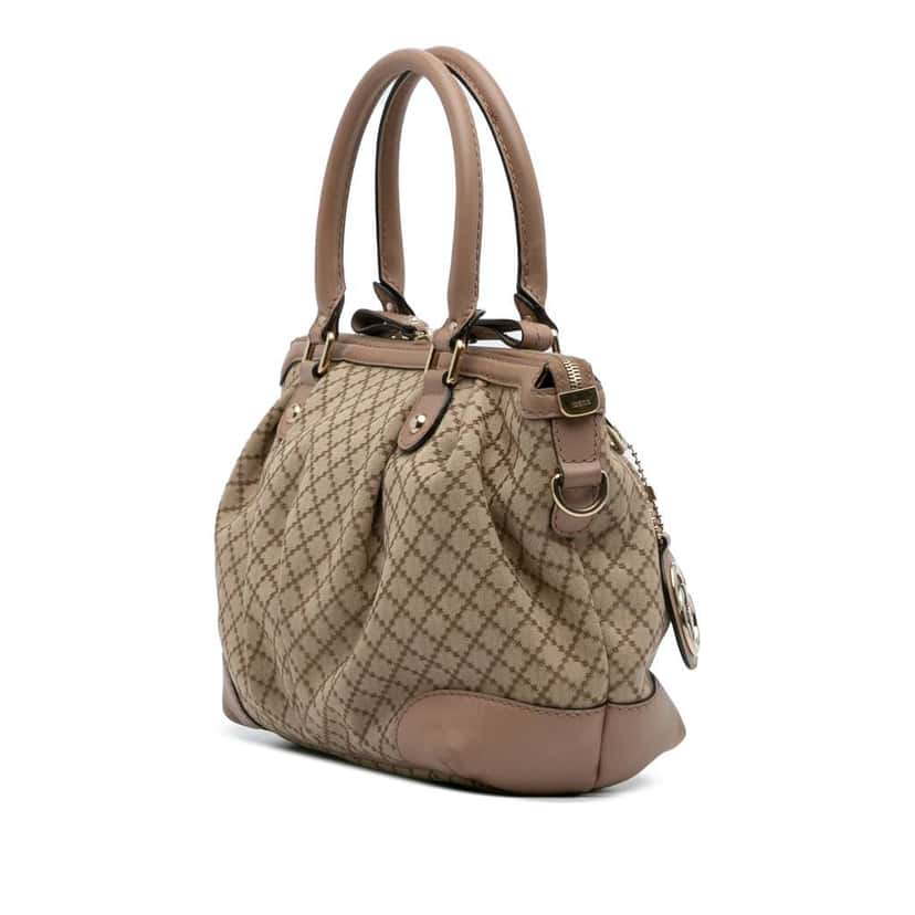 Gucci Diamante Canvas Sukey Satchel Brown Canvas Good condition - Back View