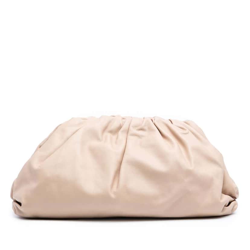 Bottega Veneta Lambskin The Pouch Brown Leather Good condition - Front View