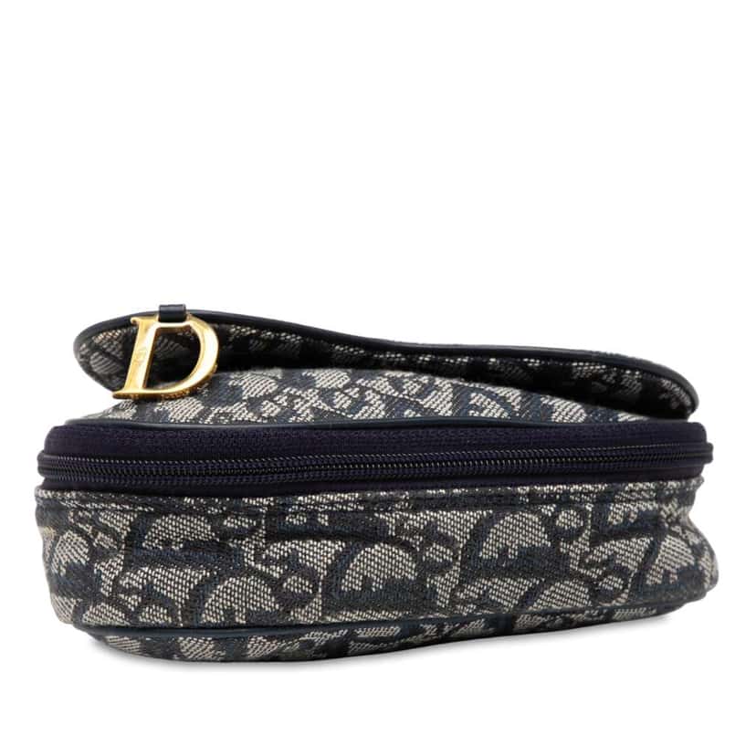 Dior Diorissimo Canvas Saddle Pouch Blue Canvas Good condition - Inside View