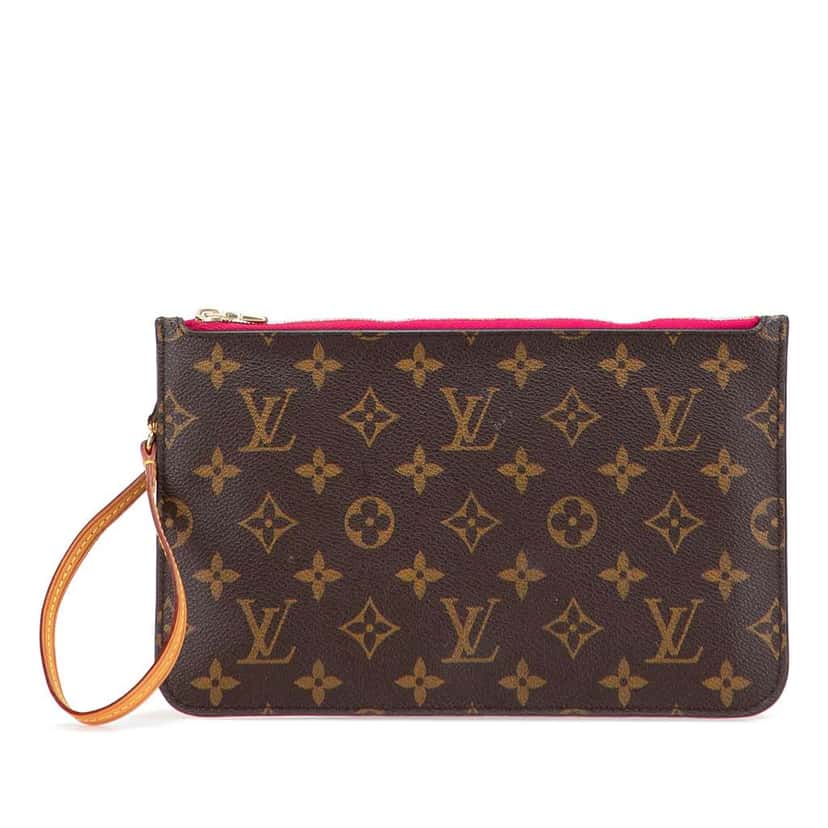 Louis Vuitton Monogram Neverfull Pouch Brown Good condition - Front View