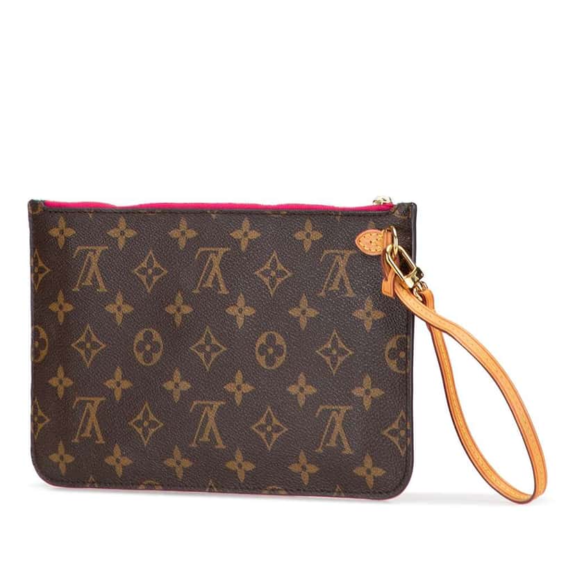 Louis Vuitton Monogram Neverfull Pouch Brown Good condition - Back View