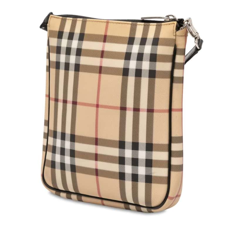 Burberry House Check Coated Canvas Crossbody Brown Canvas Good condition - Back View