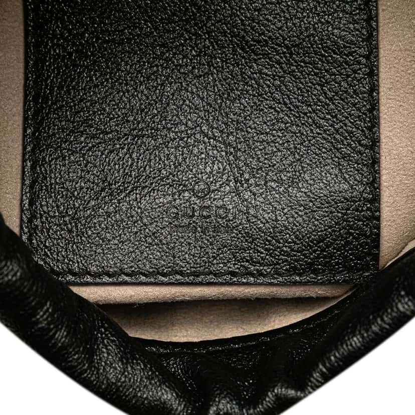 Gucci Mini Calfskin Diagonal Striped Zumi Bucket Bag Black Leather Good condition - Box View