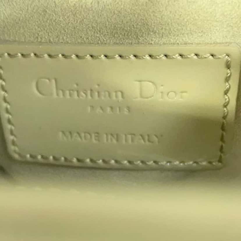 Dior Mini Patent Cannage Lady Dior Green Leather Good condition - Box View