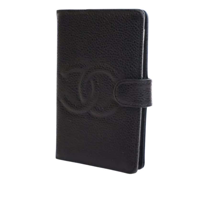 Chanel CC Caviar Ring Agenda Notebook Black Leather Good condition - Back View