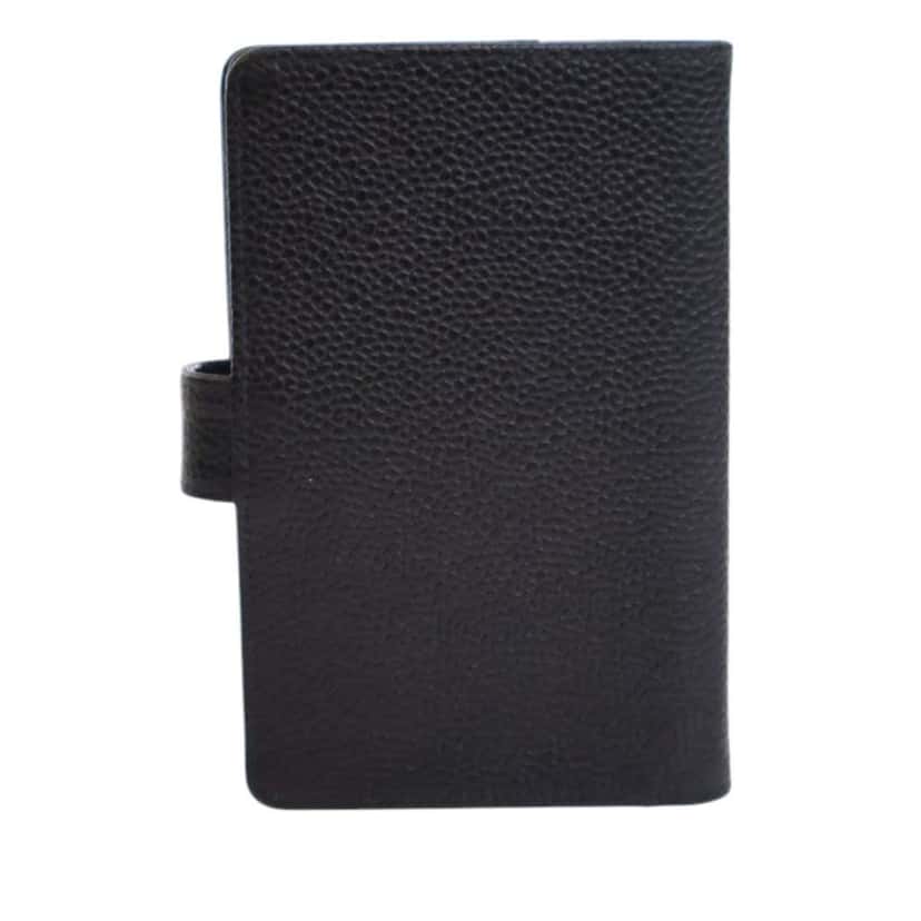 Chanel CC Caviar Ring Agenda Notebook Black Leather Good condition - Model View