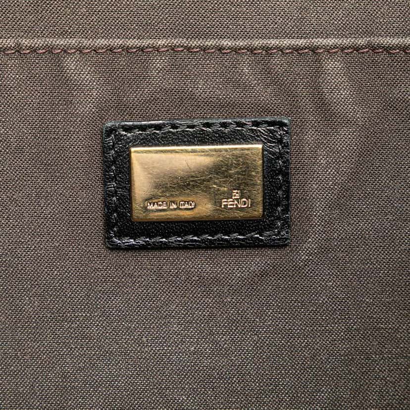 Fendi Zucchino Canvas Chef Front Pocket Shopping Tote Brown Canvas Good condition - Box View