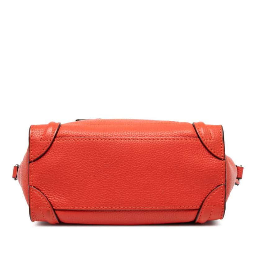 Celine Nano Leather Luggage Tote Orange Leather Good condition - Inside View