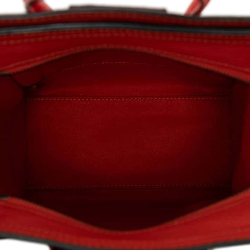Celine Nano Leather Luggage Tote Orange Leather Good condition - Model View