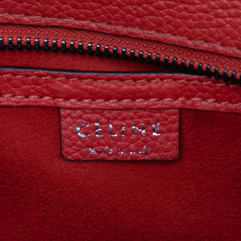 Celine Nano Leather Luggage Tote Orange Leather Good condition - Box View