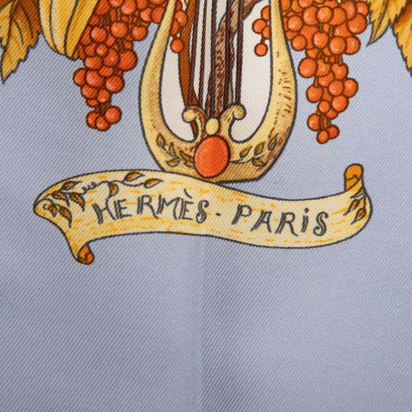 Hermès Au Pays de Cocagne Silk Scarf Orange Silk Good condition - Inside View