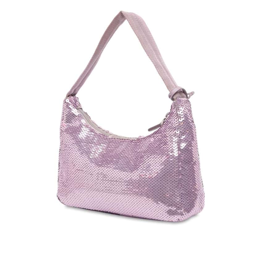 Prada Mini Re Nylon Paillettes Sequin Re Edition 2000 Shoulder Bag Purple Good condition - Back View