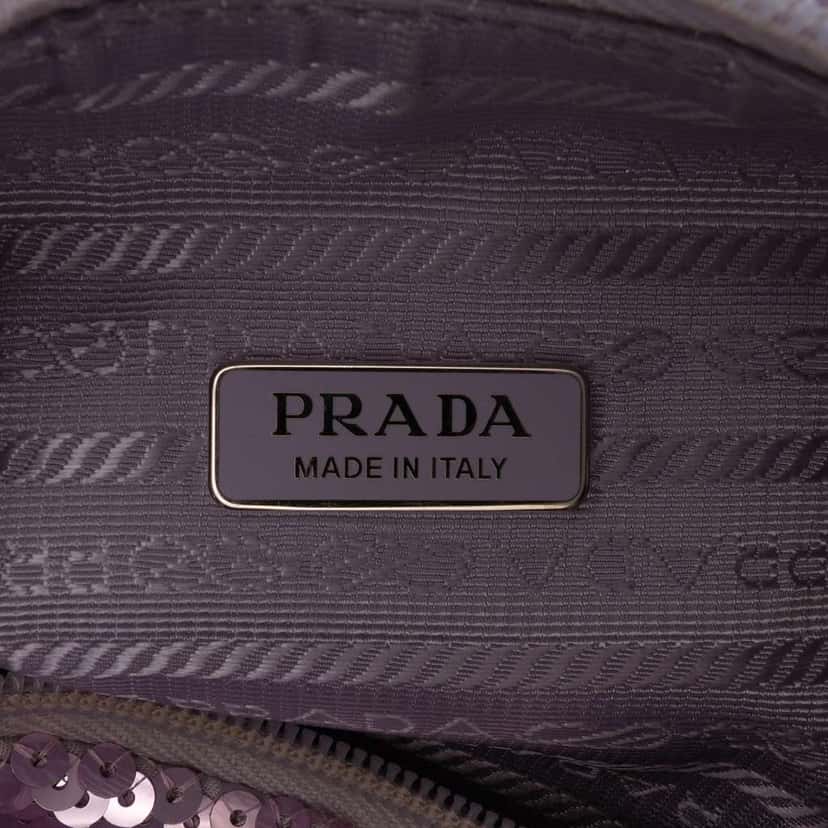Prada Mini Re Nylon Paillettes Sequin Re Edition 2000 Shoulder Bag Purple Good condition - Box View
