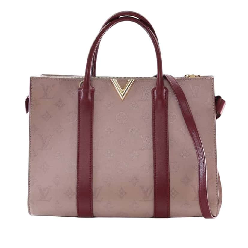 Louis Vuitton Monogram Cuir Plume Very Tote MM Brown Leather Good condition - Front View