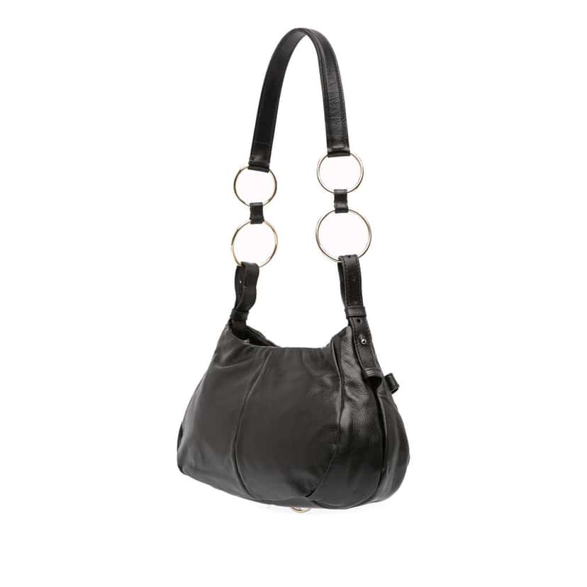Saint Laurent Calfskin Saharienne Shoulder bag Black Leather Good condition - Back View