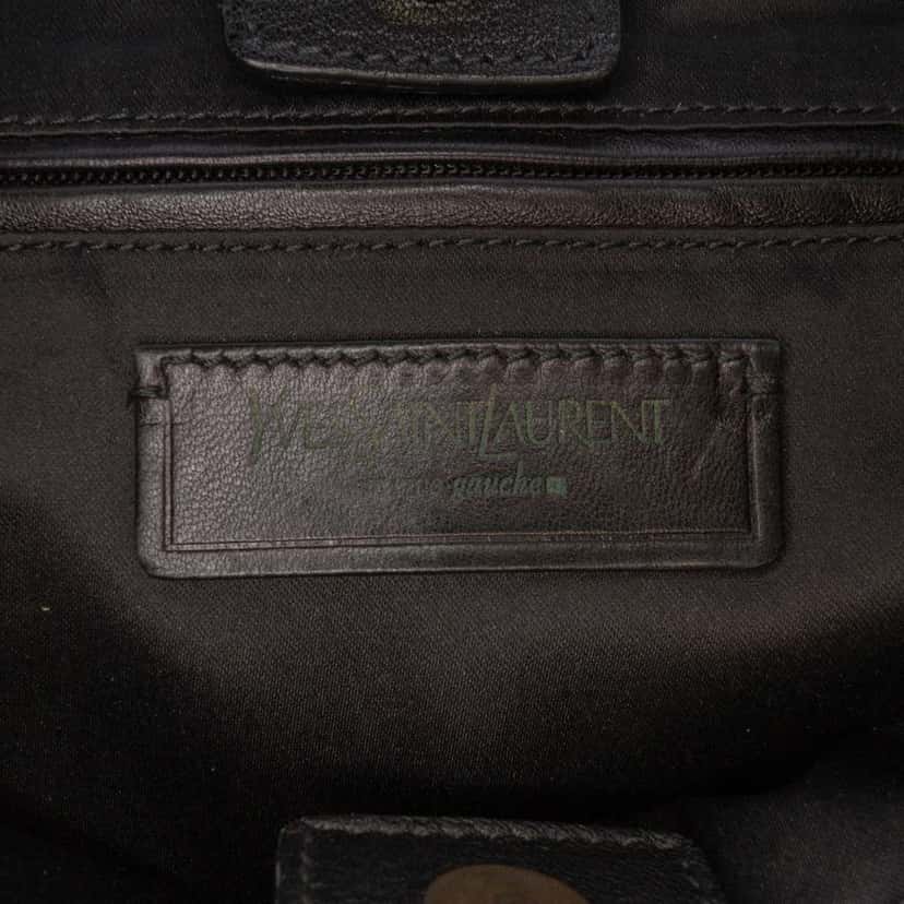 Saint Laurent Calfskin Saharienne Shoulder bag Black Leather Good condition - Box View